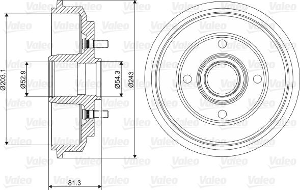 Valeo 237088 - Спирачен барабан vvparts.bg