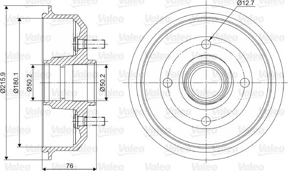 Valeo 237032 - Спирачен барабан vvparts.bg