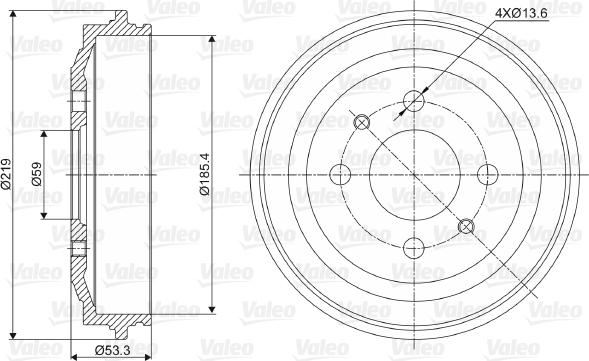 Valeo 237024 - Спирачен барабан vvparts.bg