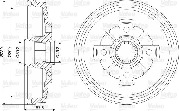 Valeo 237025 - Спирачен барабан vvparts.bg