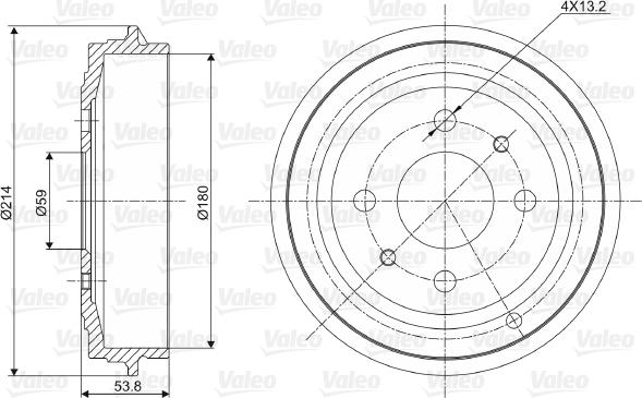 Valeo 237027 - Спирачен барабан vvparts.bg