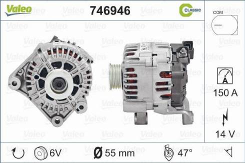 Valeo 746946 - Генератор vvparts.bg