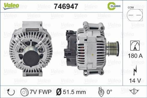 Valeo 746947 - Генератор vvparts.bg