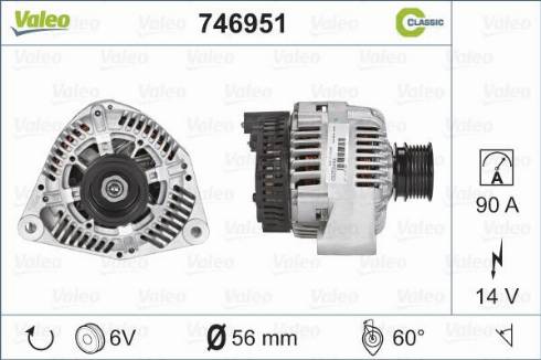 Valeo 746951 - Генератор vvparts.bg