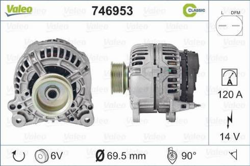 Valeo 746953 - Генератор vvparts.bg