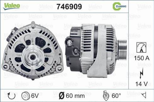 Valeo 746909 - Генератор vvparts.bg