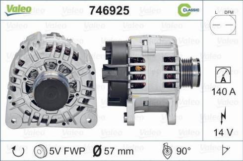 Valeo 746925 - Генератор vvparts.bg