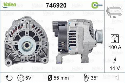 Valeo 746920 - Генератор vvparts.bg