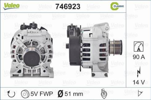 Valeo 746923 - Генератор vvparts.bg