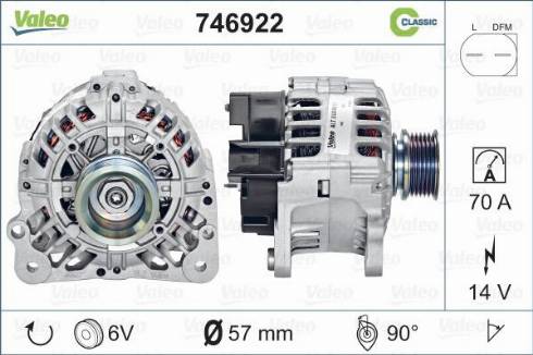 Valeo 746922 - Генератор vvparts.bg