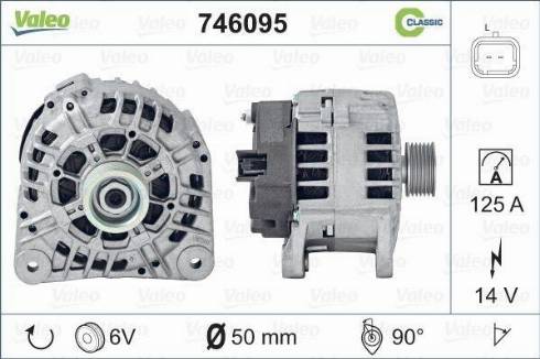 Valeo 746095 - Генератор vvparts.bg