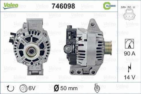 Valeo 746098 - Генератор vvparts.bg