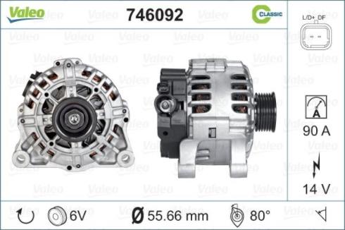 Valeo 746092 - Генератор vvparts.bg