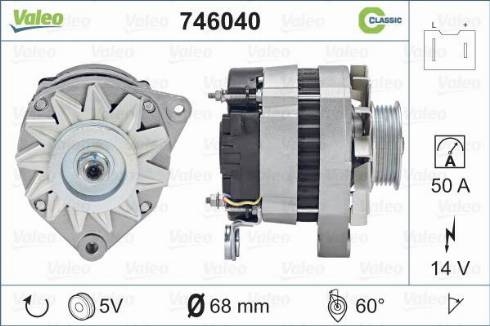 Valeo 746040 - Генератор vvparts.bg