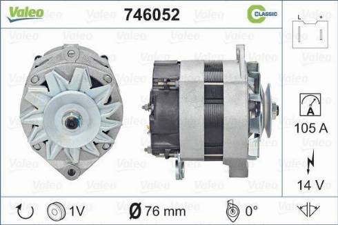 Valeo 746052 - Генератор vvparts.bg