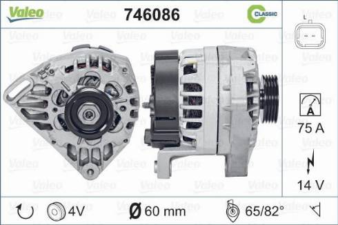 Valeo 746086 - Генератор vvparts.bg