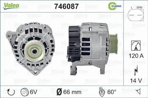 Valeo 746087 - Генератор vvparts.bg