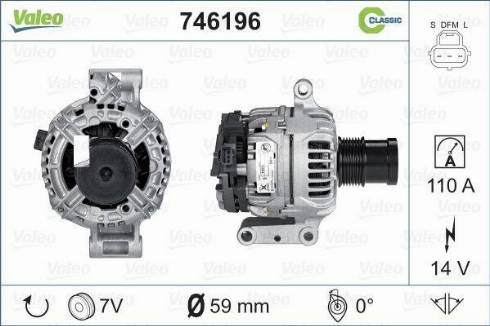 Valeo 746196 - Генератор vvparts.bg