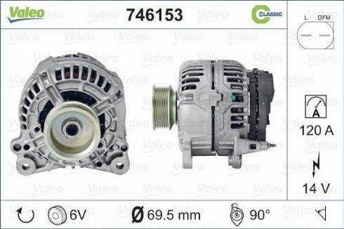 Valeo 746153 - Генератор vvparts.bg