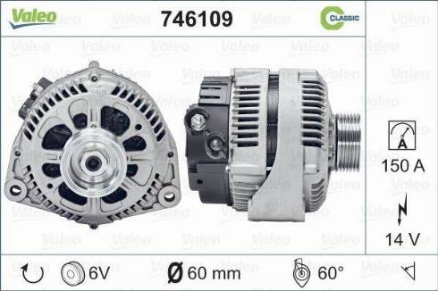 Valeo 746109 - Генератор vvparts.bg