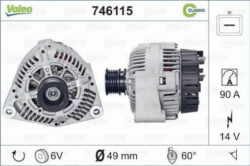 Valeo 746115 - Генератор vvparts.bg