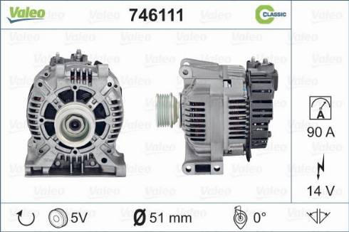 Valeo 746111 - Генератор vvparts.bg