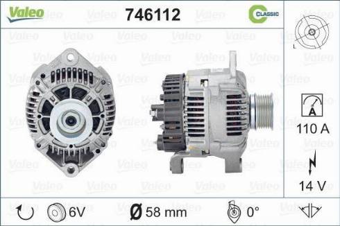 Valeo 746112 - Генератор vvparts.bg