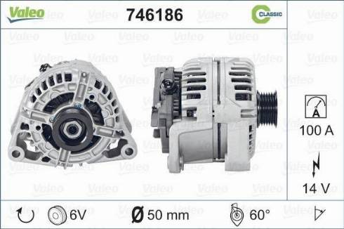 Valeo 746186 - Генератор vvparts.bg