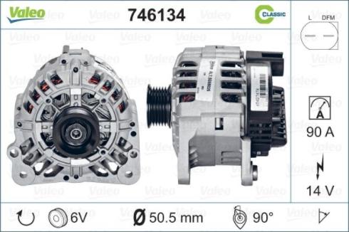 Valeo 746134 - Генератор vvparts.bg