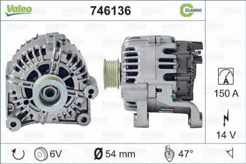 Valeo 746136 - Генератор vvparts.bg