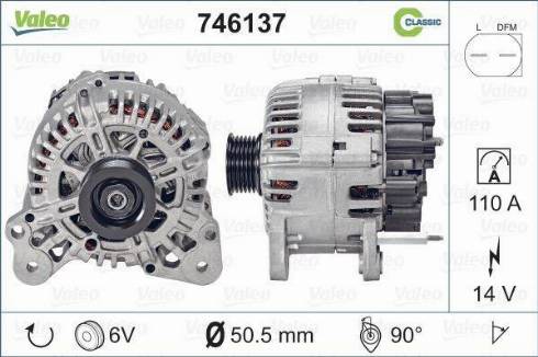 Valeo 746137 - Генератор vvparts.bg