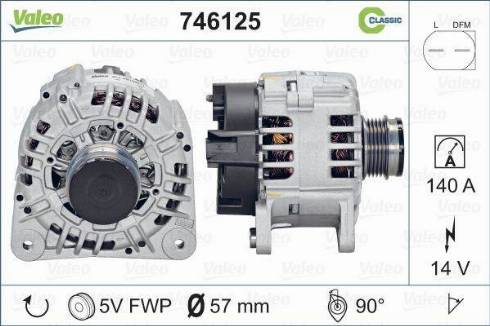 Valeo 746125 - Генератор vvparts.bg