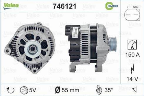 Valeo 746121 - Генератор vvparts.bg