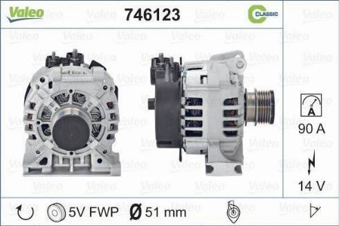 Valeo 746123 - Генератор vvparts.bg