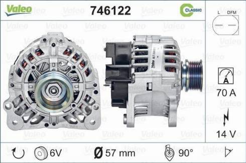 Valeo 746122 - Генератор vvparts.bg