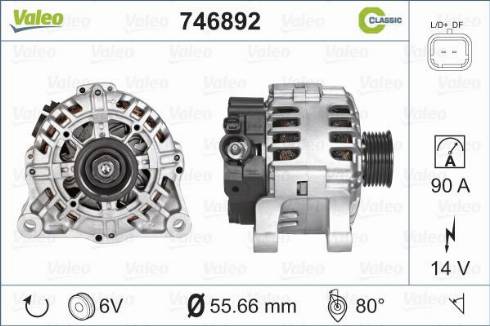 Valeo 746892 - Генератор vvparts.bg