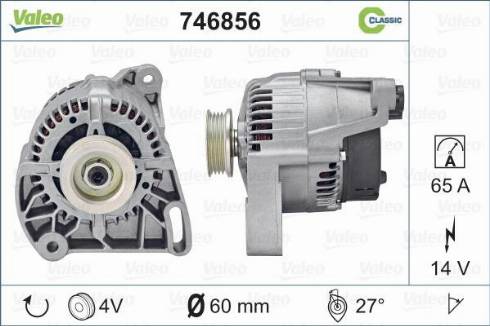 Valeo 746856 - Генератор vvparts.bg