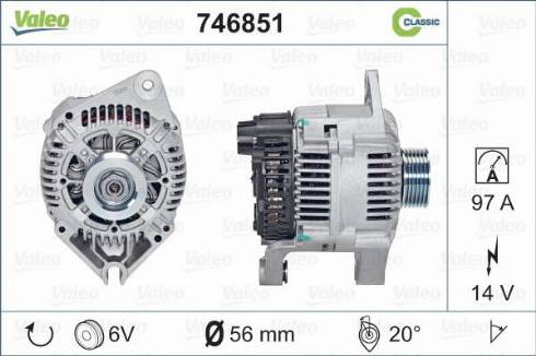 Valeo 746851 - Генератор vvparts.bg