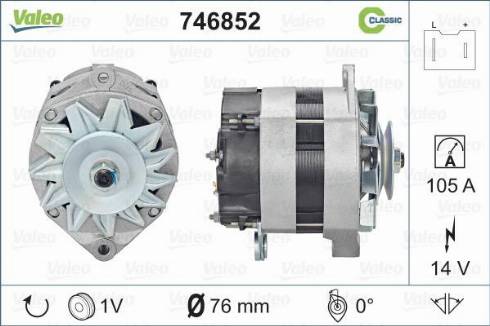 Valeo 746852 - Генератор vvparts.bg