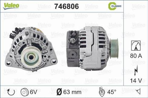 Valeo 746806 - Генератор vvparts.bg