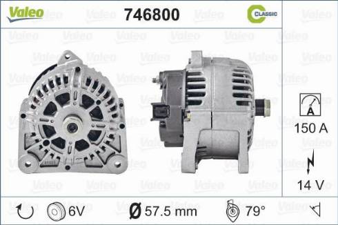 Valeo 746800 - Генератор vvparts.bg