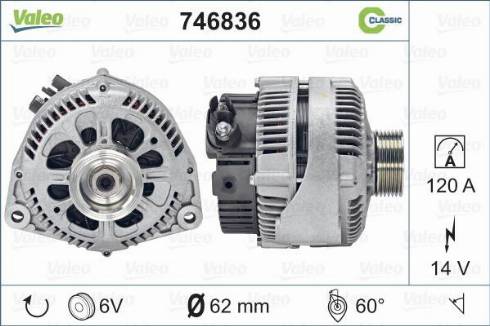 Valeo 746836 - Генератор vvparts.bg