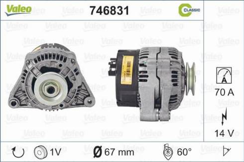 Valeo 746831 - Генератор vvparts.bg