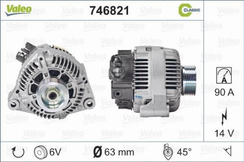 Valeo 746821 - Генератор vvparts.bg