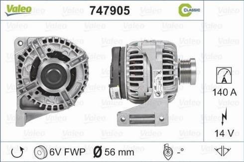 Valeo 747905 - Генератор vvparts.bg