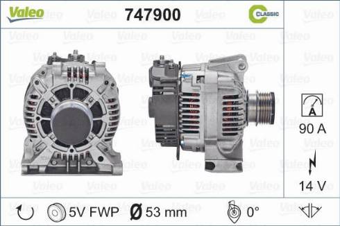 Valeo 747900 - Генератор vvparts.bg