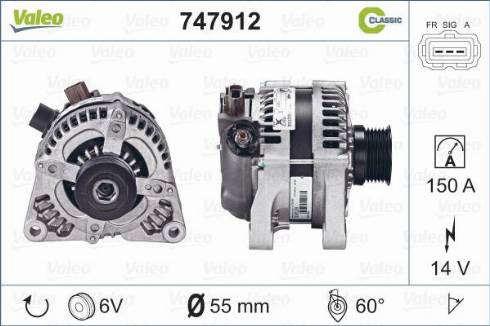 Valeo 747912 - Генератор vvparts.bg