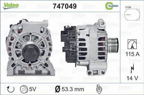 Valeo 747049 - Генератор vvparts.bg