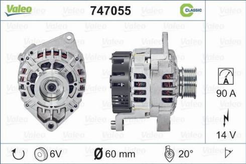 Valeo 747055 - Генератор vvparts.bg