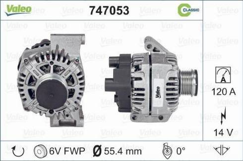 Valeo 747053 - Генератор vvparts.bg